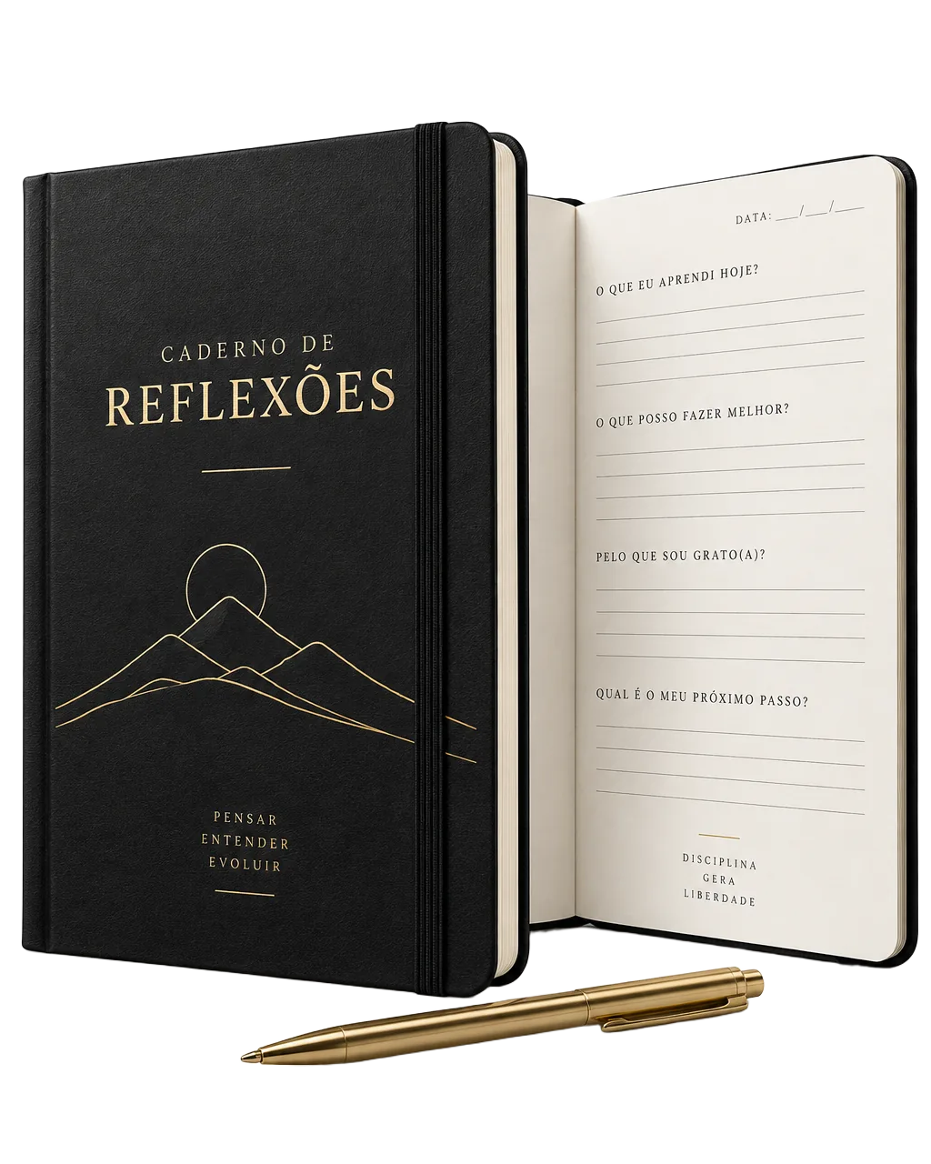 Mockup do Caderno de Reflexões