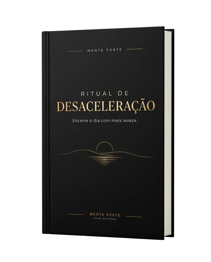 Mockup do guia bônus Ritual de Desaceleração com a capa original Mente Forte